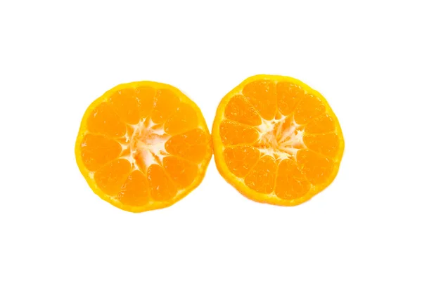 Fetta arancione su sfondo whie — Foto Stock