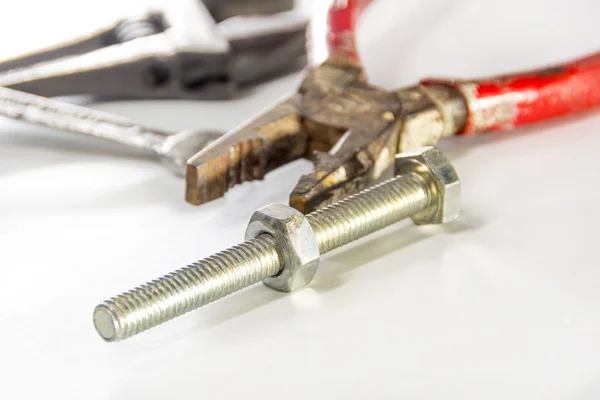 Screw and nut ,set of tool — Stock Photo, Image