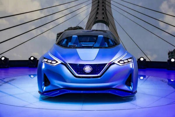 Autonomiczny Samochód Koncepcyjny Nissan Ids Zaprezentowany Międzynarodowej Wystawie Samochodowej Genewie — Zdjęcie stockowe