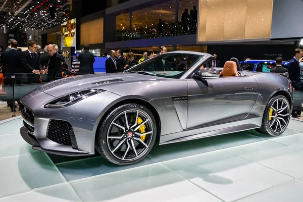 Jaguar Type Svr 컨버터블 제네바 모터쇼에서 전시됐습니다 스위스 2016 — 스톡 사진