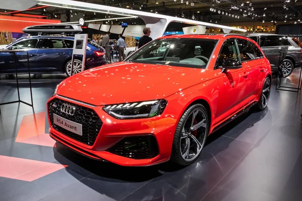 Audi Rs4 Carro Avant Apresentado Salão Automóvel Autosalon 2020 Bruxelas — Fotografia de Stock