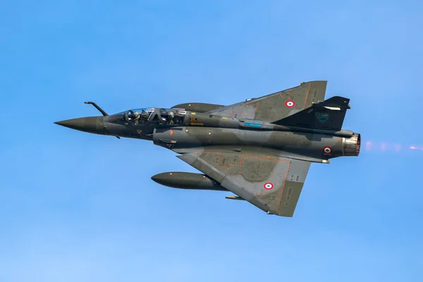 Francuskie Siły Powietrzne Dassault Mirage 2000 Startują Bazy Lotniczej Leeuwarden — Zdjęcie stockowe