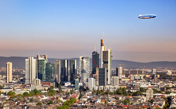 Vista Sobre Horizonte Del Centro Ciudad Frankfurt Centro Financiero Alemania —  Fotos de Stock