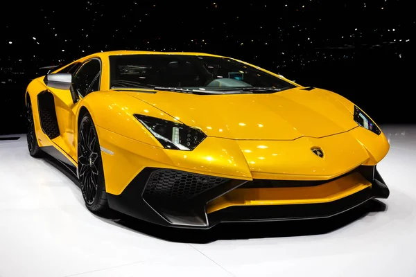 Lamborghini Aventador 750 Superveloce Спортивный Автомобиль Представленный Женевском Международном Автосалоне — стоковое фото