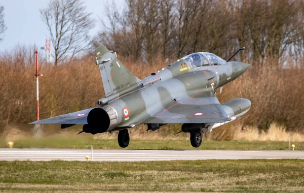 Francuskie Siły Powietrzne Dassault Mirage 2000 Startują Bazy Lotniczej Leeuwarden — Zdjęcie stockowe