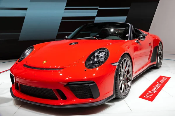 Carro Esportivo Porsche 911 Speedster Foi Exibido Paris Motor Show — Fotografia de Stock