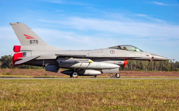 Samolot Myśliwski Royal Norwegian Air Force Lotnisku Kleine Brogel Belgia — Zdjęcie stockowe