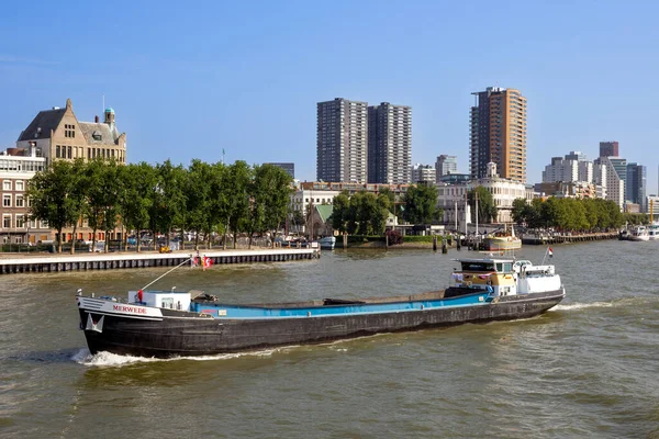 Chiatta Sul Fiume Mosa Rotterdam Paesi Bassi Agosto 2014 — Foto Stock