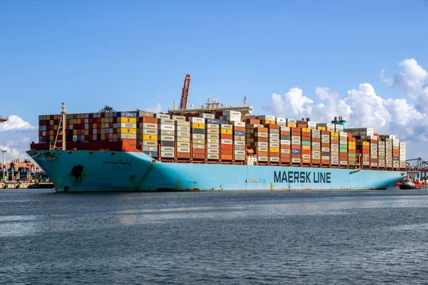 Een Van Grootste Very Large Container Vessels Vlcv Ter Wereld — Stockfoto