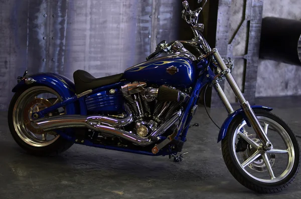 Motocykl niebieski Zdjęcie Stockowe
