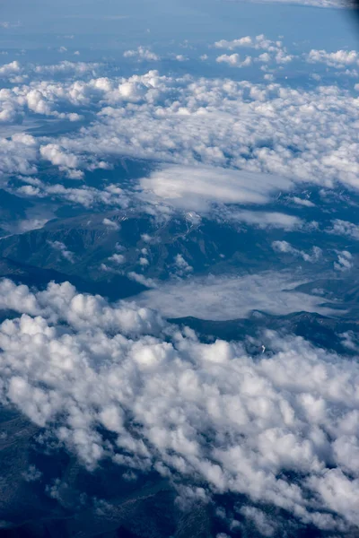 从飞机上的云层景观 — 图库照片