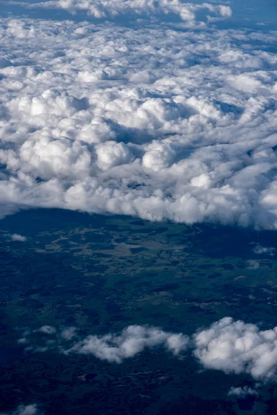 从飞机上的云层景观 — 图库照片