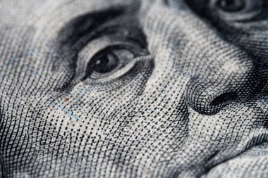 Dolar banknotlarının Macro fotoğraf detayları