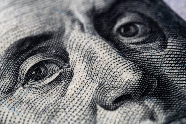 Dolar banknotlarının Macro fotoğraf detayları