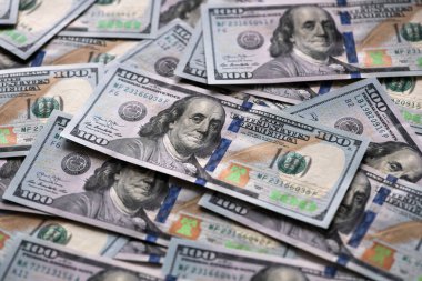 Amerika Birleşik Devletleri 'nin arka planında birçok banknot