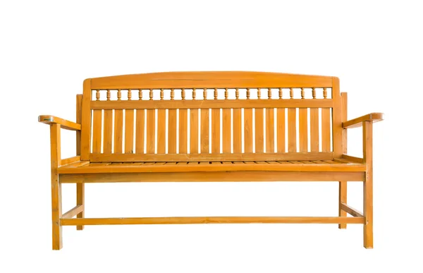 Banc en bois sur fond blanc — Photo