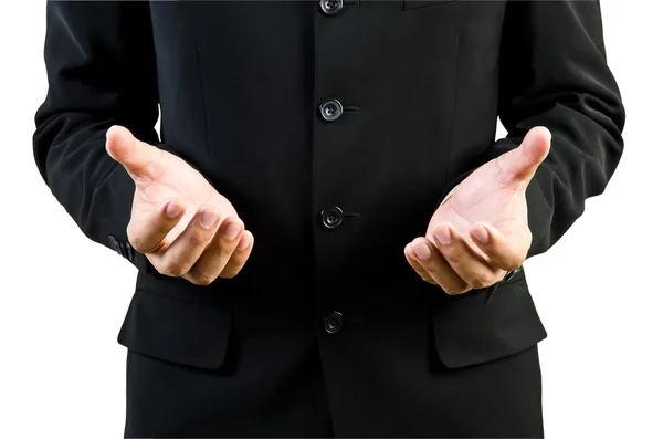 Businessman hand holding blank — Stock Photo, Image