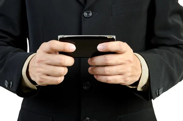 Businessman holding mobile phone — Stock Photo, Image