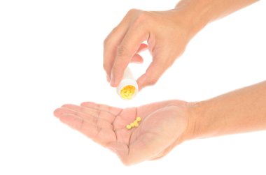 Uyuşturucuya el beyaz zemin üzerine