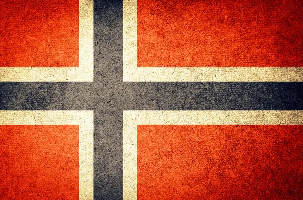 För norsk flagg — Stockfoto