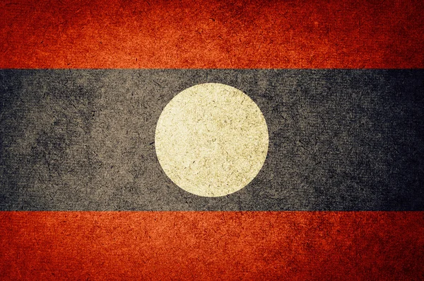 Grunge Flagge von Laos — Stockfoto