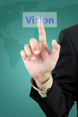 Vizyon düğmesine dokunarak işadamı el