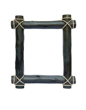 Ahşap çerçeve beyaz üzerine izole