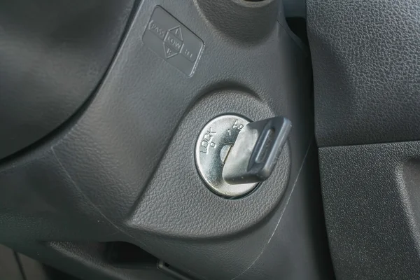 Car keys in ignition — Stock Photo, Image