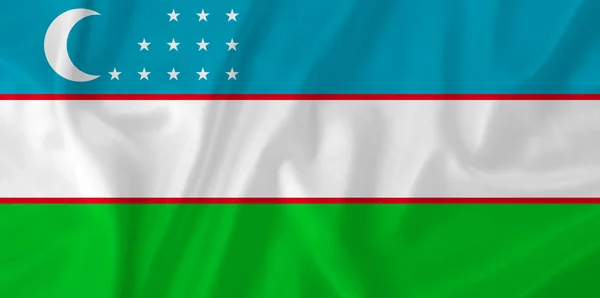 Vlajka Uzbekistánu — Stock fotografie
