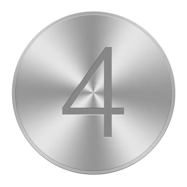 4 no botão de alumínio — Fotografia de Stock