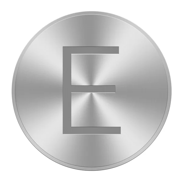 Lettre E sur bouton aluminium — Photo