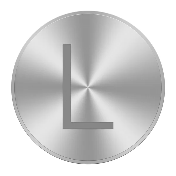 Letter L on aluminium button — Stock Photo, Image