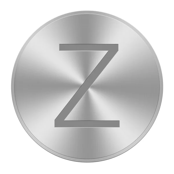 Letter Z on aluminium button — Stock Photo, Image