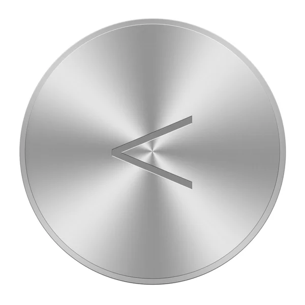 Math symbol on aluminium button — Stock Photo, Image