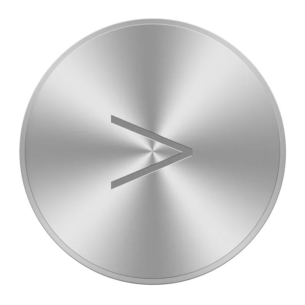 Math symbol on aluminium button — Stock Photo, Image