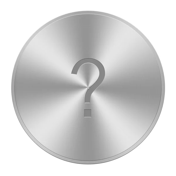 Question mark on aluminium button — Stock Photo, Image