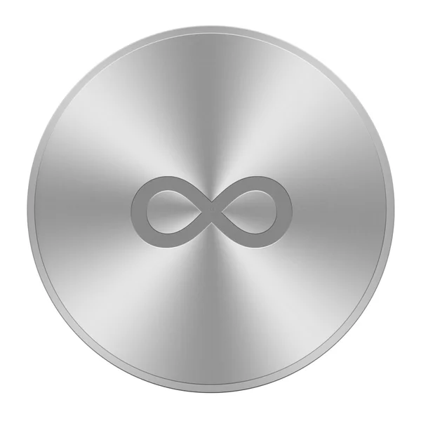 Math symbol on aluminium button — Stock Photo, Image