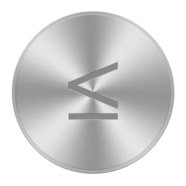 Math symbol on aluminium button — Stock Photo, Image