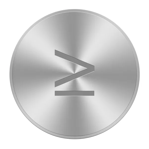 Math symbol on aluminium button — Stock Photo, Image