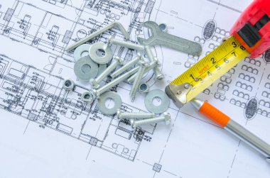 somun ve civata mimari plan üzerinde