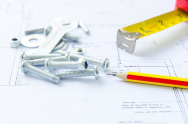 somun ve civata mimari plan üzerinde