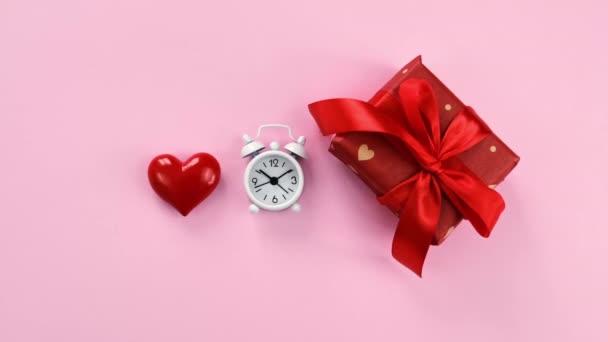 Beautiful background with hearts for Valentines Day. Selective focus. — Stock Video