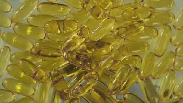 オメガ3魚油サプリメント。選択的焦点. — ストック動画