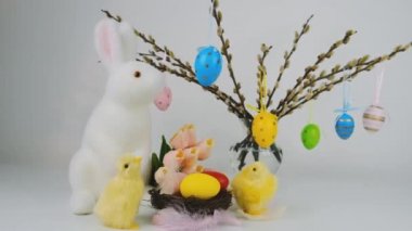 Yumurtalı güzel Paskalya arkaplanı. Seçici odak.