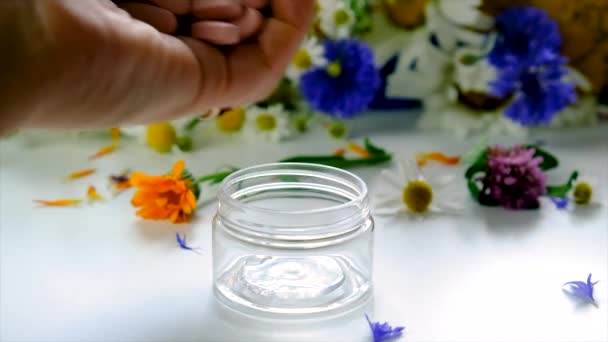 Homeopatie Doplňky Stravy Léčivými Bylinkami Selektivní Soustředění Nature — Stock video