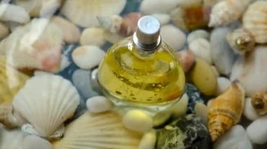 Perfume freshness on a marine background. selective focus. Spa.
