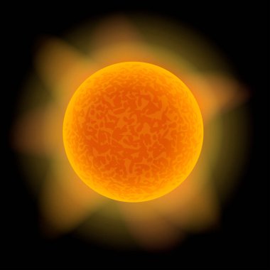 Ana dizi yıldızı, sarı cüce, uzayın vektör çizimi