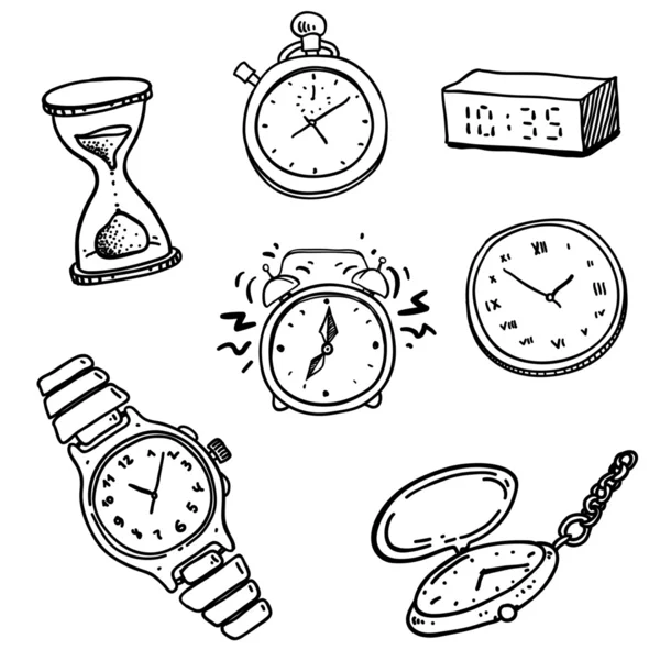 套的时钟和手表 免版税图库矢量图片