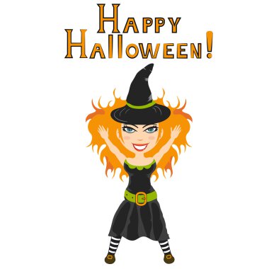 Halloween cadı vektör