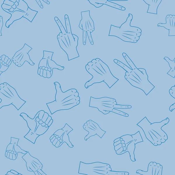 Mãos textura sem costura de gestos —  Vetores de Stock